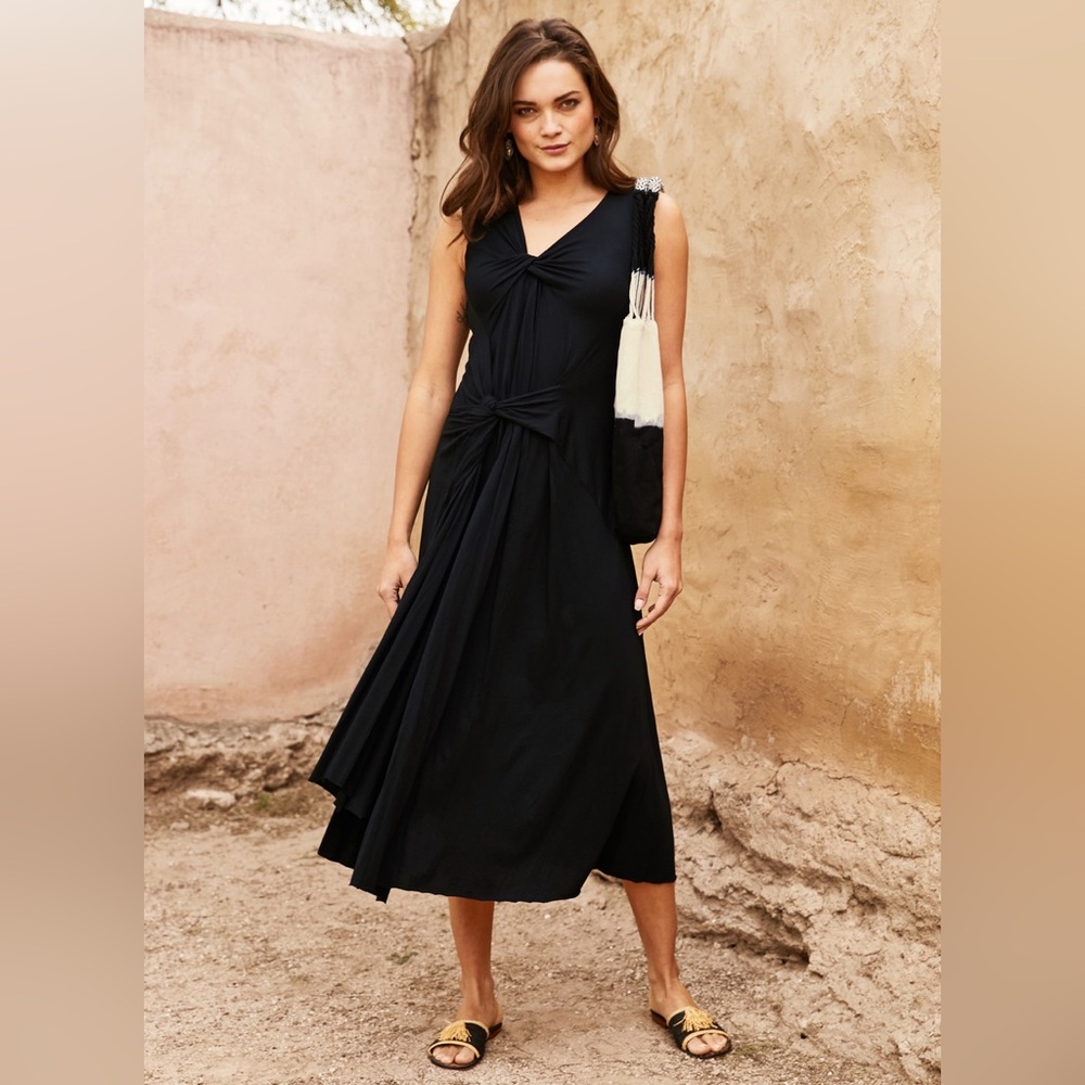 NWT Peruvian connection black biarritz maxi dress